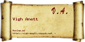 Vigh Anett névjegykártya